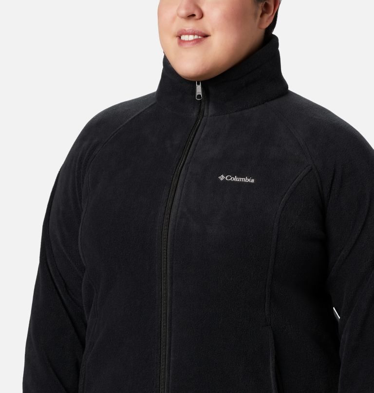 Women's Columbia Benton Springs Full Zip Jackets Black | Plus Size CA-R38AL